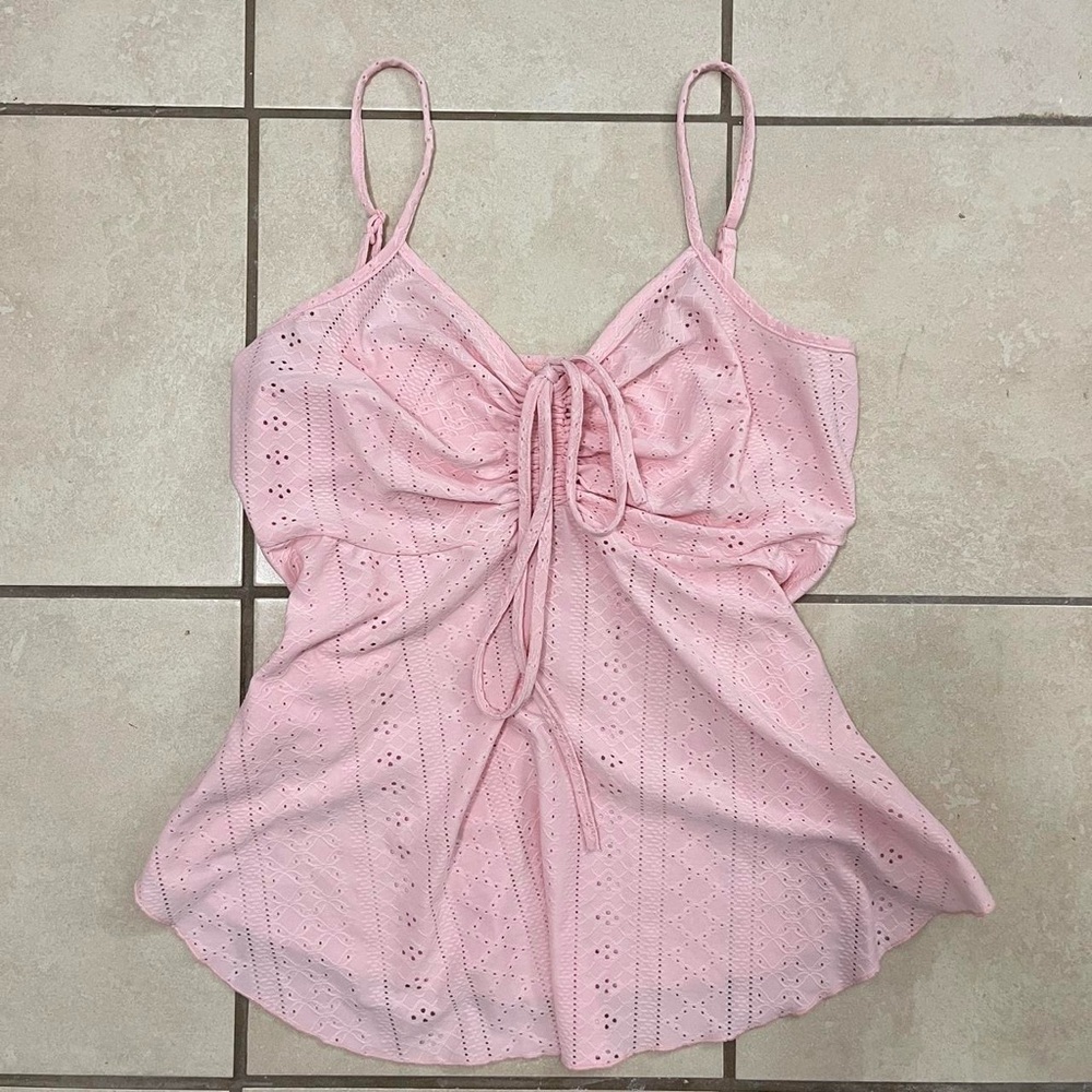 Pink Eyelet Women's Top